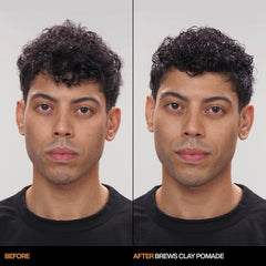 Textured hair with Redken Brews Clay Pomade for a gritty look