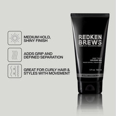Redken Brews Holding Gel hand-application demonstrates easy grip and control