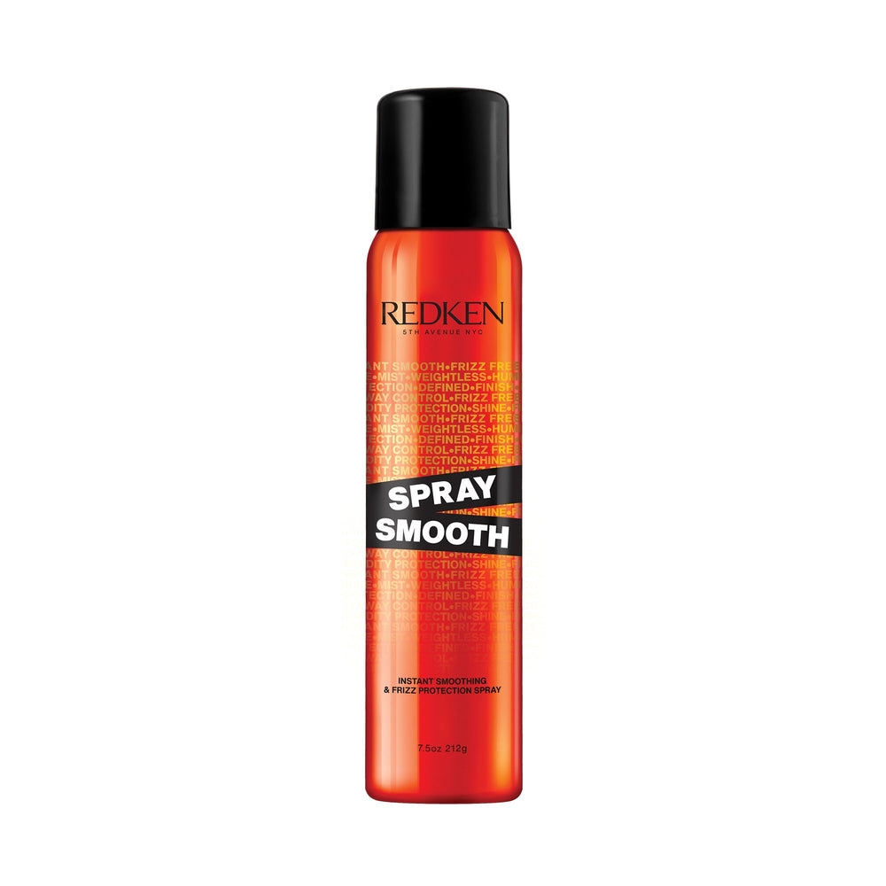 Redken Brews Spray Smooth anti-frizz bottle for silky, glossy hair.