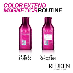 Packaging of Redken Color Extend Magnetics conditioner emphasizes color longevity.