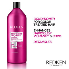 Redken Extend Magnetics conditioner being poured for detangling and shine.