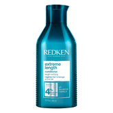Redken Extreme Length Conditioner bottle front showing biotin-rich formula for stronger, longer hair.