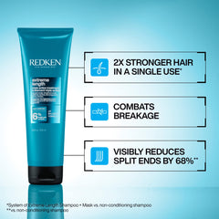 Redken Extreme Length Triple Action Mask niacinamide close-up emphasizing strengthening formula