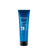Redken Extreme Mask bottle close-up, ready to fortify damaged hair.