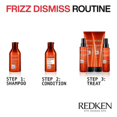 Redken Frizz Dismiss with babassu oil nourishes and detangles.