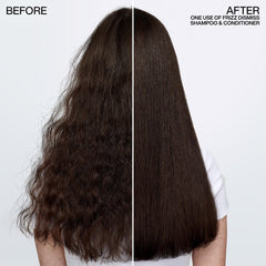 Redken Frizz Dismiss pump dispenser for easy daily use.