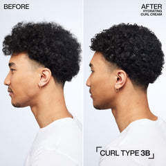 Redken Hydrating Curl Cream on hair delivers defined, moisturized curls.