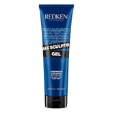 Redken Max Sculpting Gel bottle with strong hold and high shine for sleek styles.