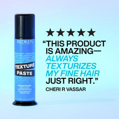 Redken Texture Paste directional styling to shape spikes and defined texture.