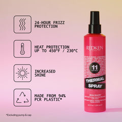 Redken Thermal Spray 11 Low Hold being evenly applied to hair
