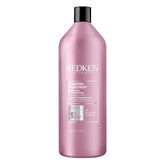 Redken Volume Injection Shampoo bottle close-up shows lift and shine