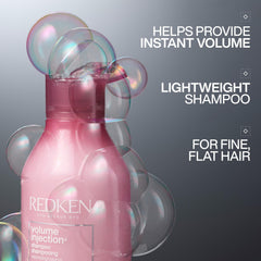 Redken Volume Injection Shampoo lather rising in the shower