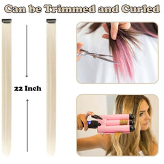 REDMENCO 22-inch blonde extensions add length with natural movement.