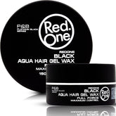 Redone Hair Wax Black 150ml jar close-up showing strong hold and shine.