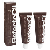 RefectoCil No. 3 Natural Brown cream dye tube for long-lasting brunette color.