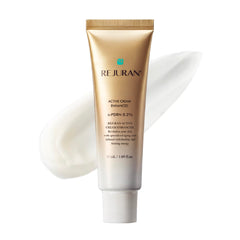 REJURAN Active Cream Enhanced bottle pour highlights rich hydration for daily care.