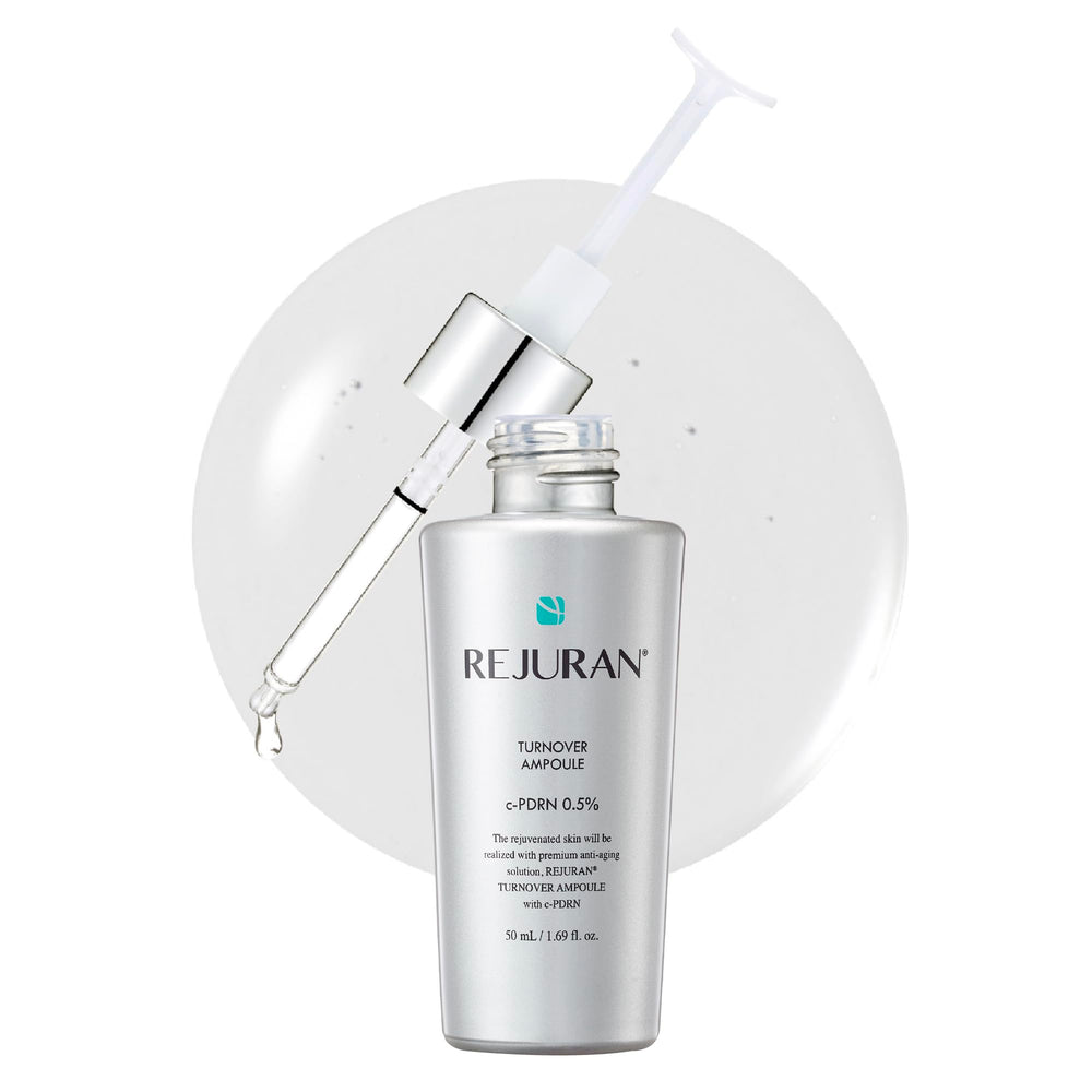 REJURAN Turnover Ampoule bottle front for extended hydration and renewal.