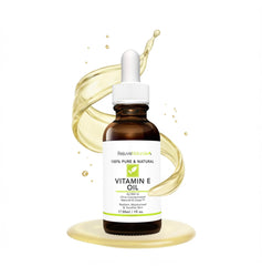 RejuveNaturals Vitamin E Oil bottle pour promotes quick absorption and hydration