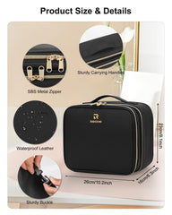 Relavel makeup bag with LED mirror, open to show organized interior and lighting.