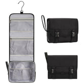 Relavel small hanging toiletry bag folded compact for easy travel storage.