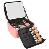 Relavel travel makeup bag with LED mirror for on-the-go precision makeup