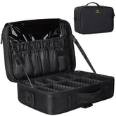 Relavel main compartment for cosmetics keeps items organized on the go.