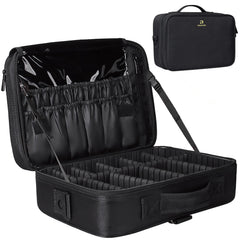 Relavel main compartment for cosmetics keeps items organized on the go.