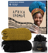 RelaxScene African Net Sponge Black Anti-Golden 2pc for a gentle exfoliating routine.