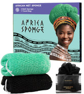 RelaxScene esponja exfoliante africana negra Seawave, pack de dos para duchas diarias.