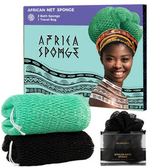 RelaxScene esponja exfoliante africana negra Seawave, pack de dos para duchas diarias.