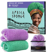 RelaxScene esponja de red africana (frente) para exfoliar suavemente la piel.
