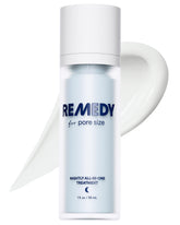 Remedy Science Pore Size Serum bottle showcases pore refinement for smoother skin.