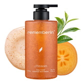 Rememberin Persimmon Body Wash bottle on sink for all-day odor control.