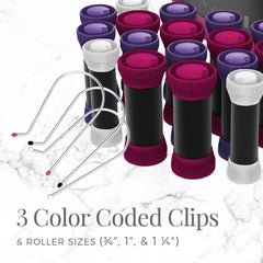 Remington color-coded J-clips secure rollers with minimal creasing.