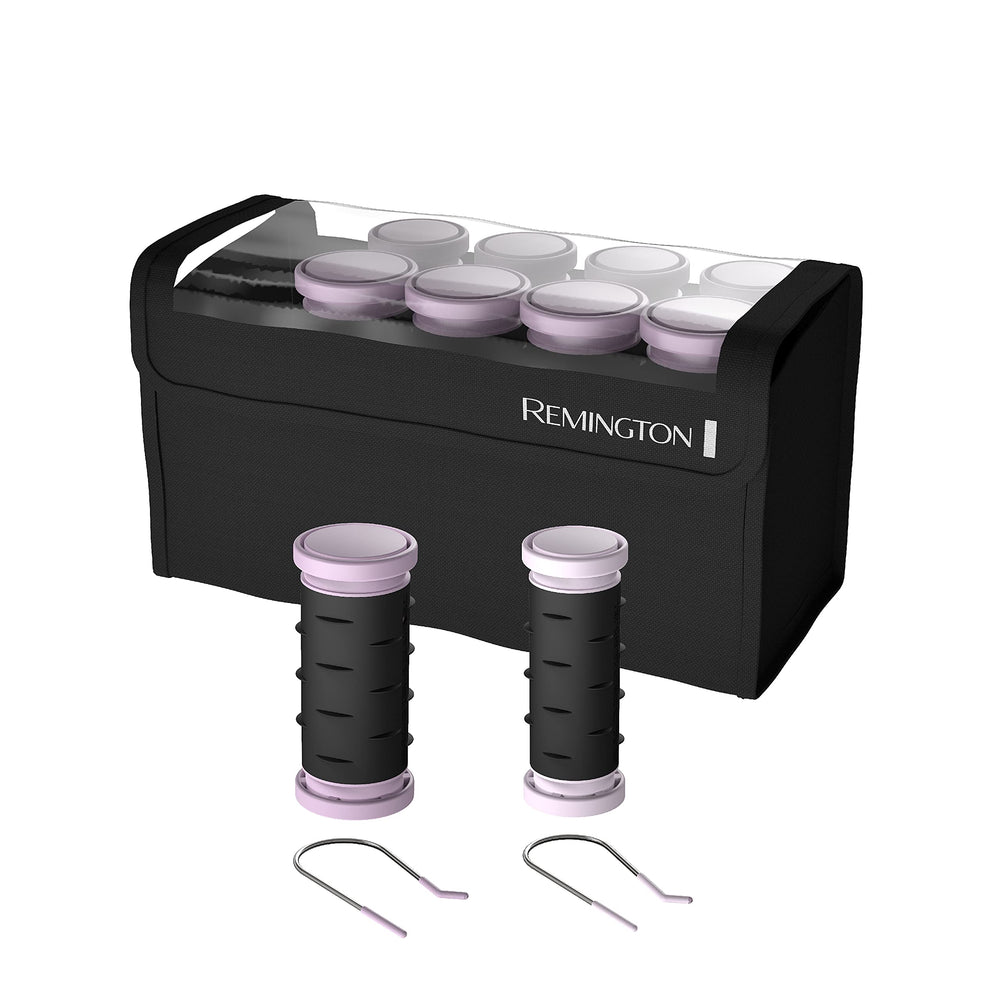 Remington compact ceramic dual voltage hot rollers case keeps all pieces organized for travel