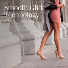Remington almond oil strip on the shaver soothes skin with each stroke.