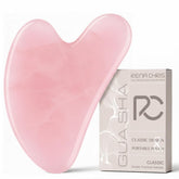 Rena Chris rose quartz gua sha tool for face with smooth glide and gentle massage