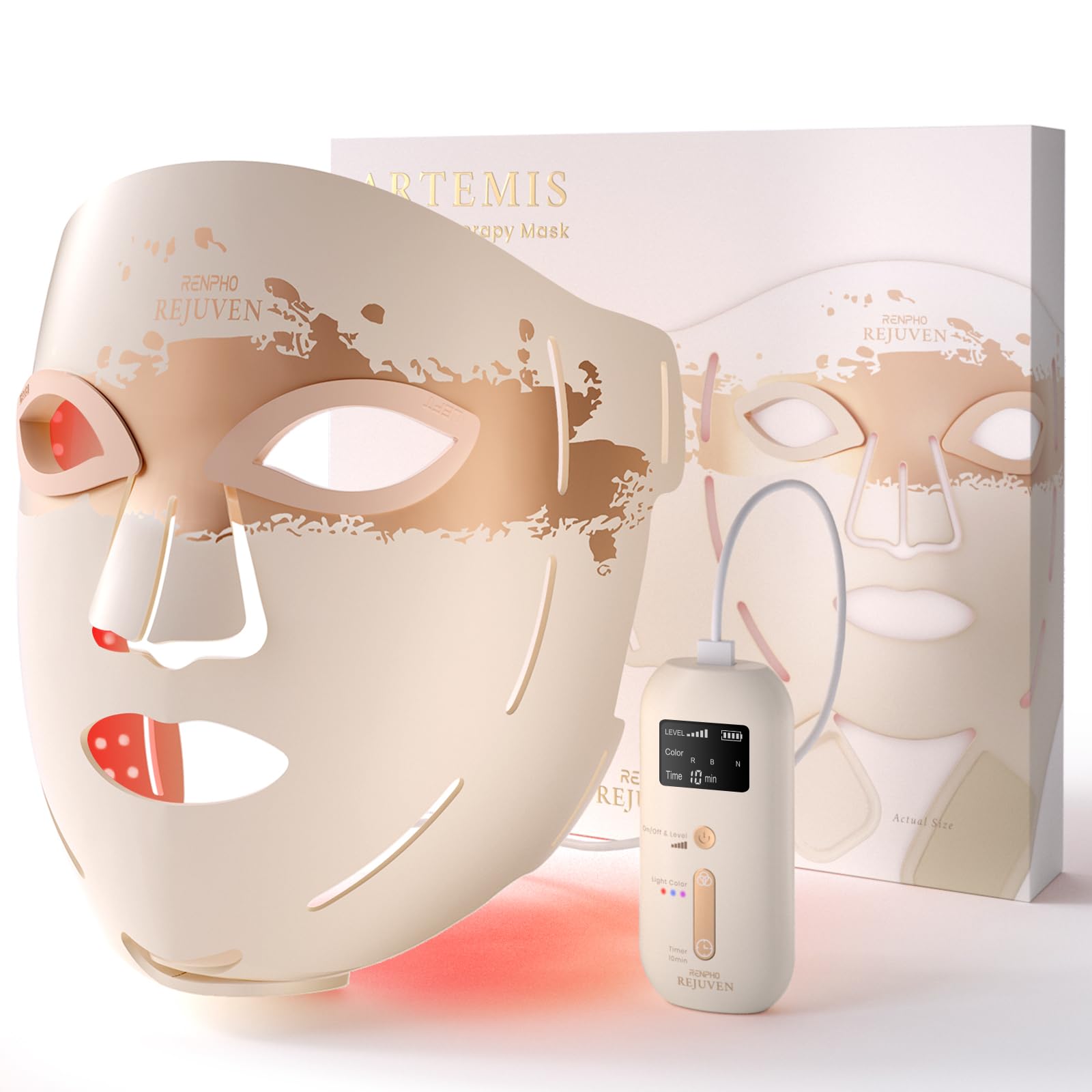 RENPHO 4D red light mask full-face coverage for even skin tone