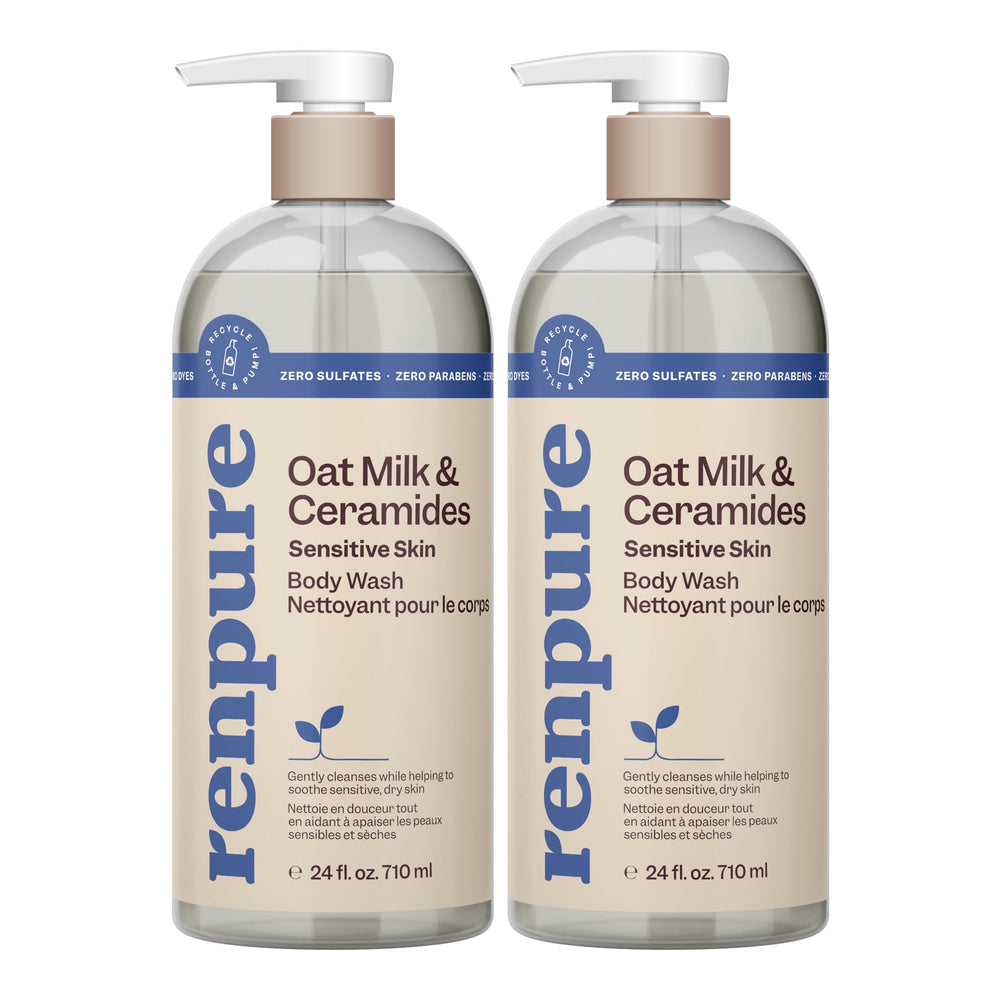 Renpure botella de gel de ducha con leche de avena y ceramidas para piel sensible