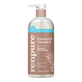 Renpure Cabello Coco Vitamina E, dispensador ergonómico para limpieza suave del cuero cabelludo.