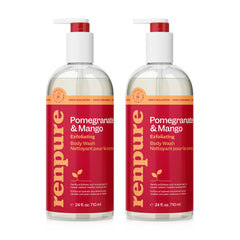 Renpure Granada Mango exfoliante corporal, botella 24 oz, ideal para exfoliar y renovar la piel