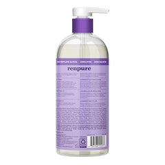 Renpure Moringa & Castor Shampoo lather demonstrates gentle cleansing and frizz control.