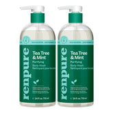 Renpure Tea Tree & Mint Body Wash bottle front shows invigoration and cleansing benefits