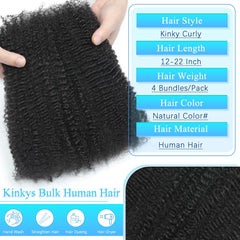 Close-up of soft Afro Kinky Bulk texture showing realistic curls.