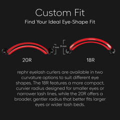 rephr 18R narrow-round curler double-barrel action delivering fuller curl with gentler pressure
