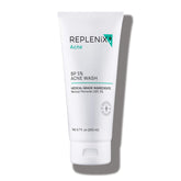 Replenix BP Acne Face Wash bottle with non-oily formula for clearer pores.