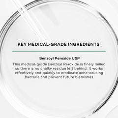 Close-up of skin after cleansing with Replenix BP for balanced complexion.