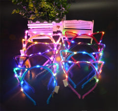 Reqo diadema gato iluminada, ideal para clubes y conciertos.