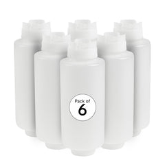 Restaurantware FIFO 32 oz bottle with label cap for quick content identification.