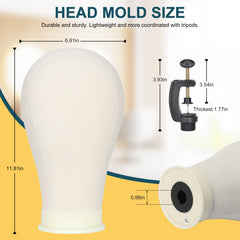 Retbtnm canvas head on stand provides secure wig anchoring for accurate styling